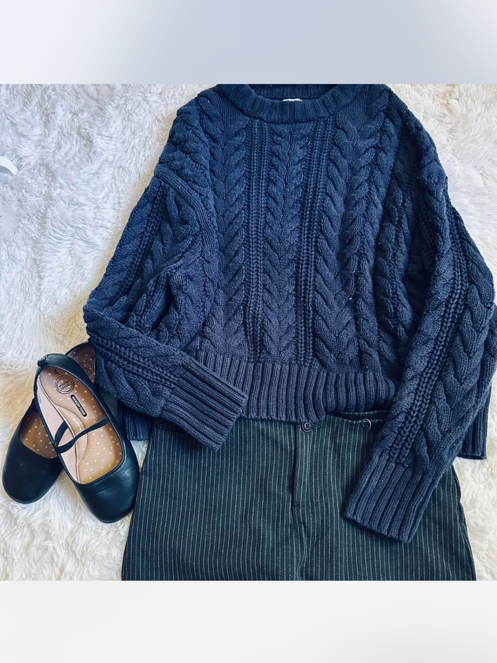 PacSun Navy Cable Knit Sweater